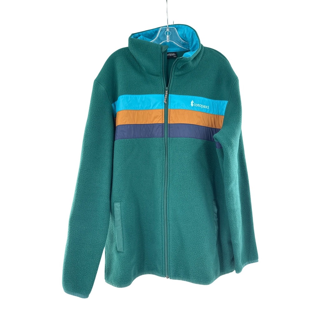 Cotopaxi Fleece Jacket Mens XXL Green Teca Full Zip Colorblock Striped Outdoor